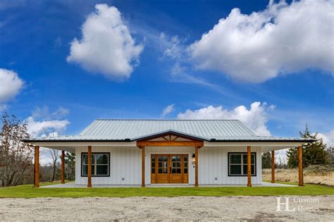 long ranch style house metal building|metal ranch homes with garages.